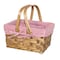 Vintiquewise Small Rectangular Basket Lined with Gingham Lining QI003085 - alternate 1
